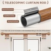 2 Pack Wood Curtain Rods for Windows 48 to 84
