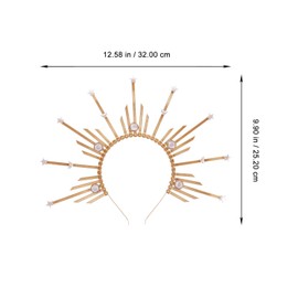 Baluue Halos Crown Headband Sunburst Gothic Headpiece Goddess Spiked Headband Photo Props Hair Band Wedding Hair Accessory for Carnival Cosplay Party