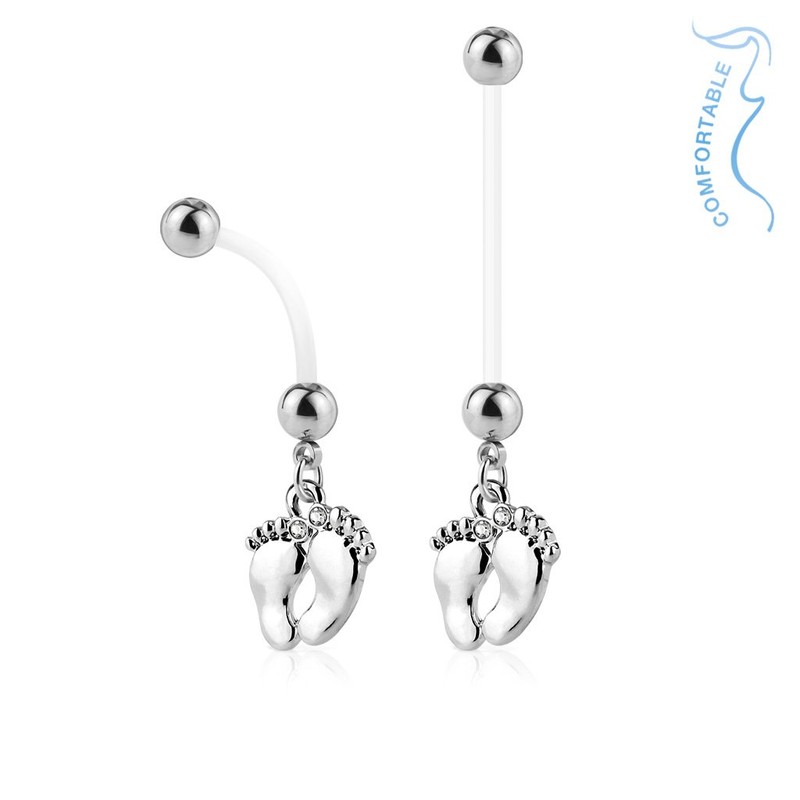Autiga Pregnancy Piercing - Bio-Flex Flexible Plastic Baby Feet Belly