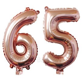 ZiYan 40 Inch Giant 65th Rose Gold Number Balloons,Birthday/Party balloons