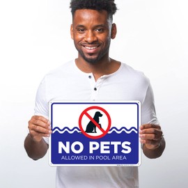 No Pets Allowed in Pool Area in Pools Area Landsscape Sign, 10x14 Inches, Rust Free .040 Aluminum, Fade Resistant, Made in USA