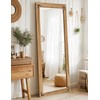 Full Length Mirror with Wooden Frame, 65"X24" Solid Wood Standing