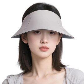 Driono Sun Visor, Ultra Lightweight, Double-Sided Usable, UV Protection, Sun Shade Hat, Summer, Women's, Small Face Effect, Sunscreen Hat, Large Brim, Convenient Storage, Adjustable, Soft, Bicycle