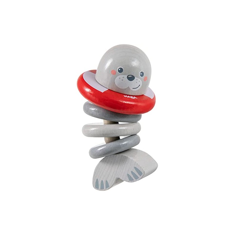 HABA 306691 Rattling Figure Seal, Grasping Toy from 6 Months,