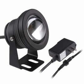 LemonBest® 10w Warm White LED Underwater Light Spotlight Flood Lamp for Fountain Pond Garden Pool Landscape Outdoor Ac 85-265v Us Plug Black Housing