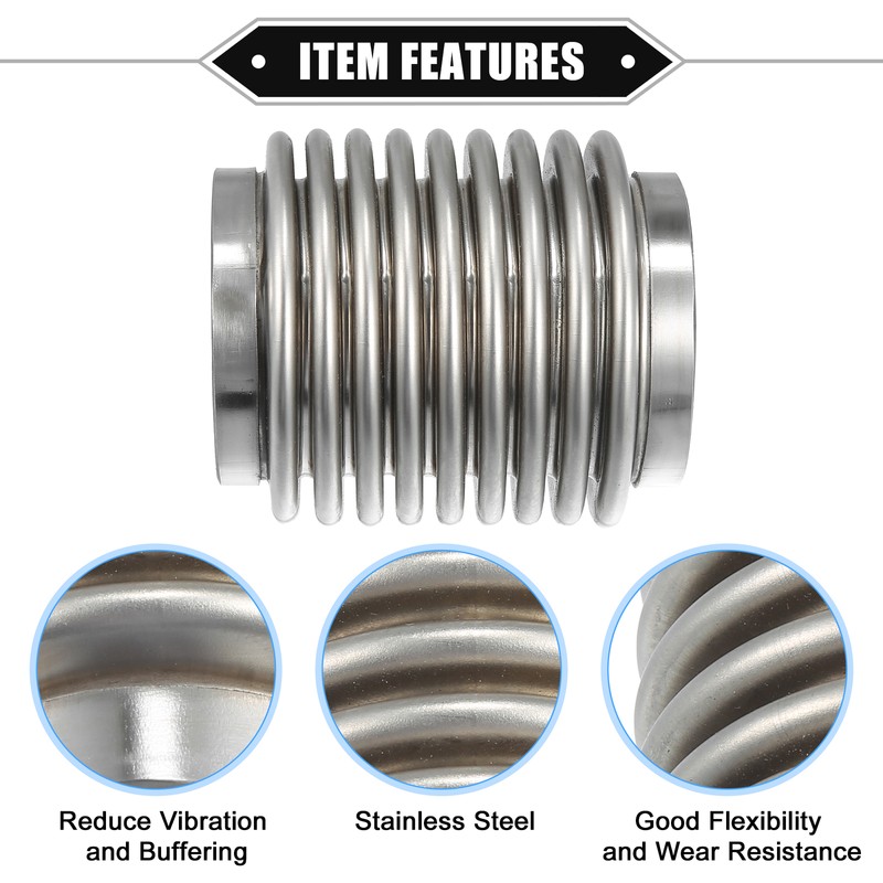 carpopart 2.5"x3.94" Universal for Car Auto Exhaust Flexible Pipe Exhaust