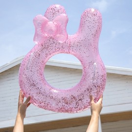 Kids' Pink Bunny Sequin Swim Ring with Handle 겨드lf2986 Green Panda + Suitable for ages 2-4, 60 [210G] 20ea