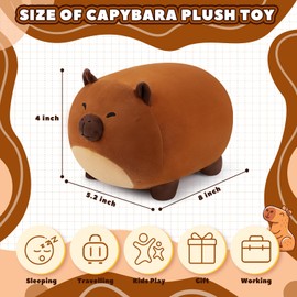 7.87 Inch Capybara Plush Toy, Cute Cuddly Toy, Capybara Stuffed Toy, Cute Simulation, Capybara Cuddly Toy, Super Soft Animal, Hugging Pillow, Capybara Plush Doll for Children, Christmas, Birthday