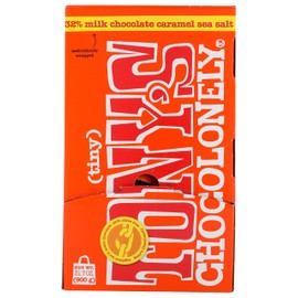 Tony's Chocolonely 32% Milk Chocolate Caramel Sea Salt Bites, 100 Bites, Fairtrade & B Corp Certified