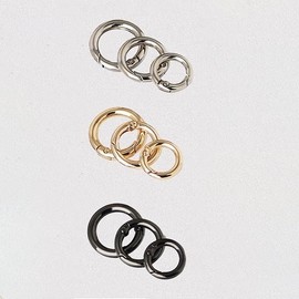 OL1286 Keyring Camping Hook Hook Accessories Circular Ring Carabiner Gold (Large) 30ea