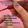Kit Ganchillos Crochet 9 Agujas Mango Suave Ganchos Rojos