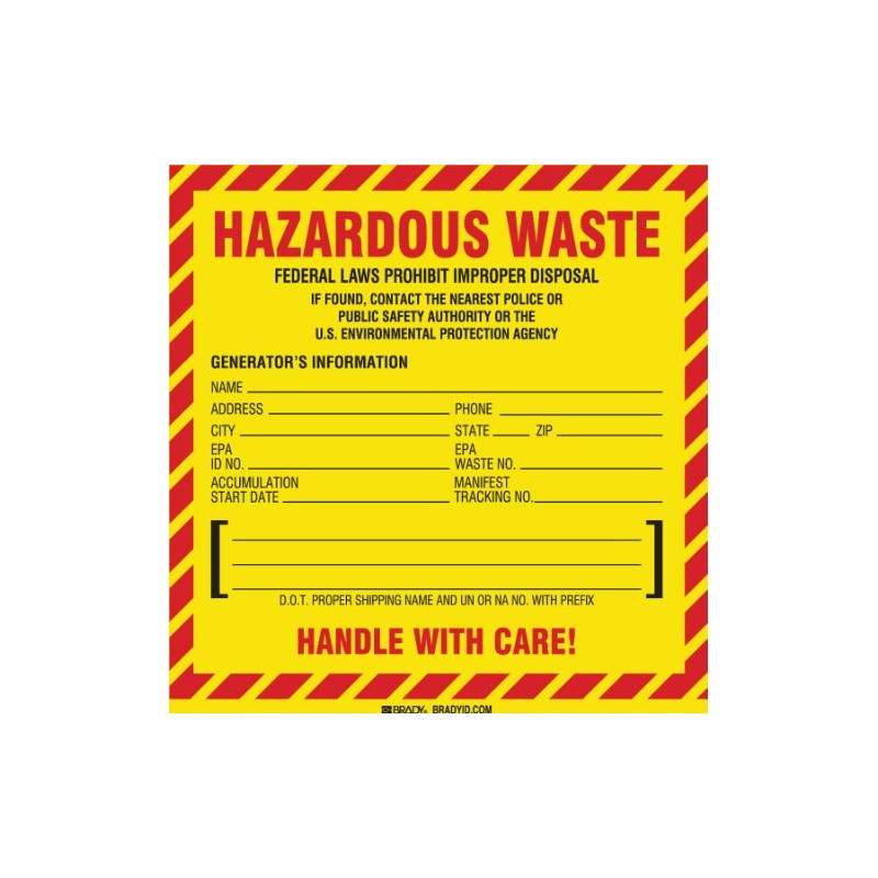 Brady 121151 6" Height, 6" Width, B-933 Vinyl, Red And