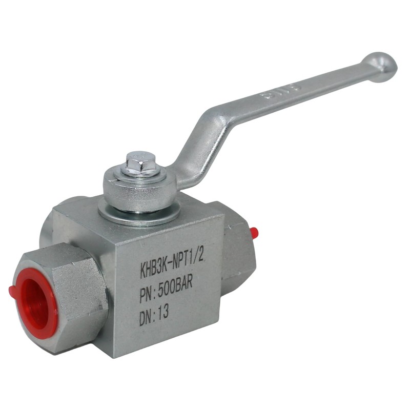 Hydraulic Ball Valve KHB3K 1/2'' NPT, Shut-Off 3 Way Ball