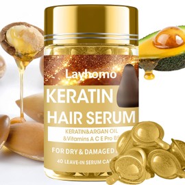 Layhomo Suero Para El Tratamiento Del Cabello,60 Cápsulas Aceite De Tratamiento Capilar Para Cabello Seco Dañado, Aceite Para Cabello Con, Acondicionador Anti Frizz Sin Enjuague Con Aceite De Argán Co