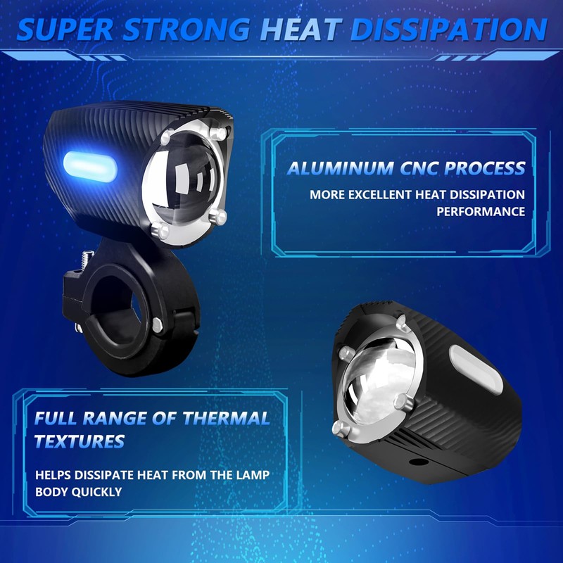 Motorcycle Driving Lights 120W Auxiliary Hi Lo 5-Mode Foglights Spotlights