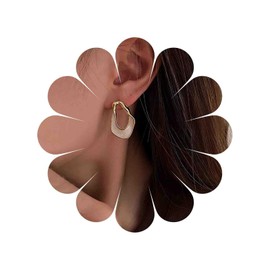 TseenYi Irregular Geometric Twist Earrings Vintage Green Enamel Earrings Gold Texture Exaggerated Earrings Boho Hammered Twist Geometric Earrings Jewellery for Women and Girls