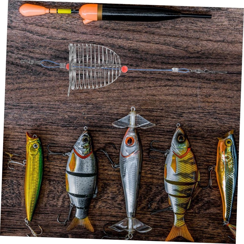 OHPHCALL 5pcs Stainless Steel Bait Cage Lure Trap for Freshwater
