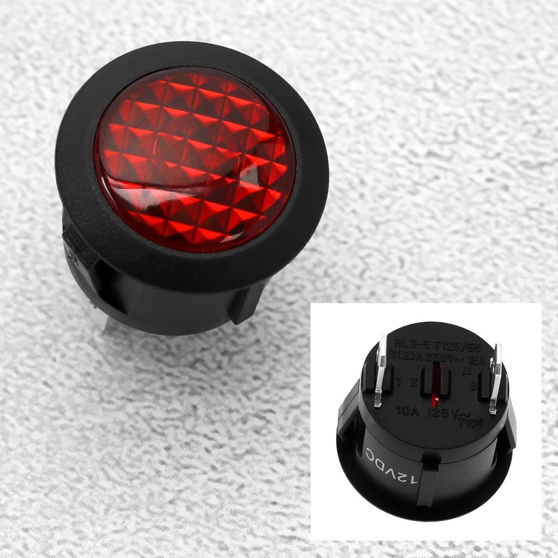 EMSea 4PCS Red LED Warning Light DC 12V 2 Pin