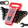 WORKPRO 8-piece Flex Head Ratcheting Wrench Set, Anti-slip Set SAE