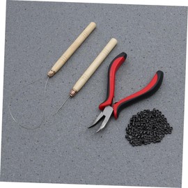 Beavorty Complete Hair Extension Kit 4pcs Set Bending Pliers Needle Tool Loop Threader for Micro Ring Links