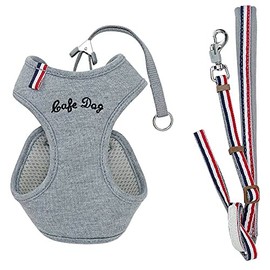 犬用 すっぽ抜けない 着脱簡単 セーフティーロック付 抗菌防臭加工 スーパーハーネス＆リードセット トリコロールネオ【グレー】【6号】（9713）アクティブな子 気の弱い子 気管や頸椎の弱い子 パピーや老犬の介護用に ポンポリースのロングランハーネス ペット用品専門メーカーポンポリース