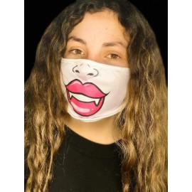 Handmade Face Mask Washable Reusable Cartoon Sexy Vampire Smile Colorfull Light Fabric
