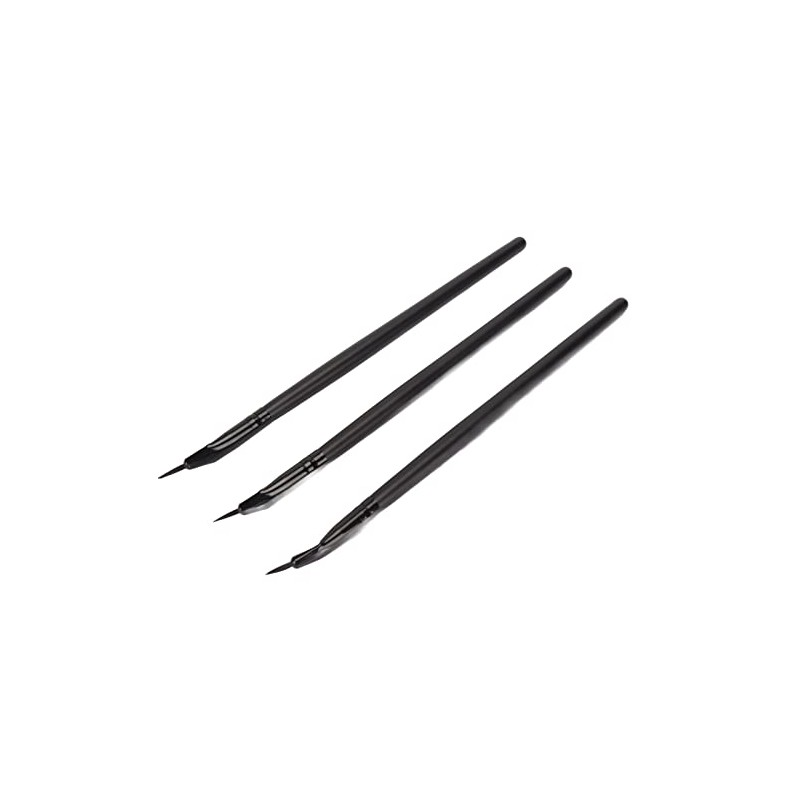 Bent Eyeliner Brush, 3pcs Pro Makeup Ultra Fine Angled Gel