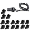 16 Packs Black Plastic Sports Whistles with Lanyard, Ideal for