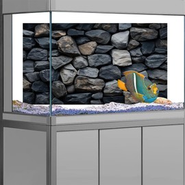 iTapnoom Underwater Stone Aquarium Background, Rock Wall Nature Landscape Fish Tank Backdrop Decor, Polyester Fabric with 6 EVA Double-Sided Tapes 48x24 inches/120x60cm