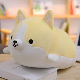 sofipal Corgi Dog Plush Pillow, Cute Shiba Inu Corgi Butt Stuffed Animal Toys Gifts for Bed, Valentine, Kids Birthday, Christmas (Yellow, 17.3inch)