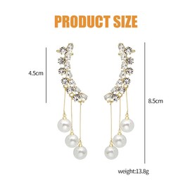 BKEPDY Earrings Alloy Beads Charm with Diamonds Hypoallergenic Stud Earrings Wreath Shape Girls Weddings Birthday Gift for Women, Alloys, No Gemstone