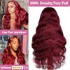 JTMMP 28 Inch 99J Burgundy Lace Front Wigs Human Hair