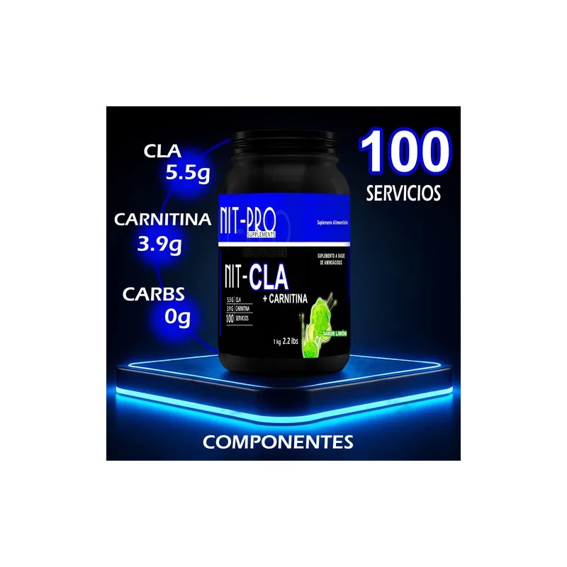 Cla + Carnitina Suplemento Alimenticio 1kg Nit-pro 100servis