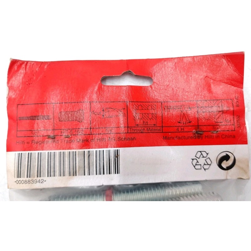 Hilti Hit-A 1/2" x 3-1/8" 88394/2 Concrete Anchor Threaded Rod/Bolt