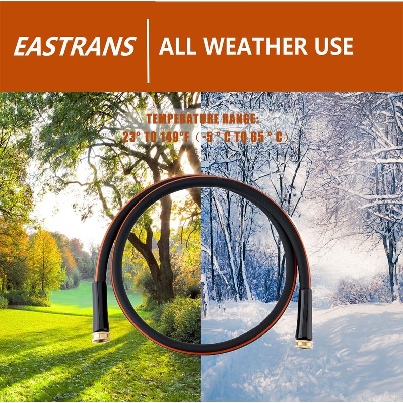 EASTRANS Female to Female Garden Hose 5 ft x 5/8",