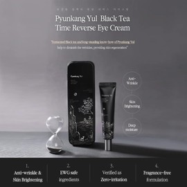 PYUNKANG YUL Black Tea Time Reverse Eye Cream, Luxurious Firming, Hyaluronic Acids, Ceramide Rich Nourishment, Moisture Barrier and Peptides Increasing Skin Elasticity, Fermented Black Tea 0.85 fl.oz.