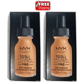 NYX Professional Makeup Total Control Pro Drop Foundation, Camel 0.43oz - 2 Pack