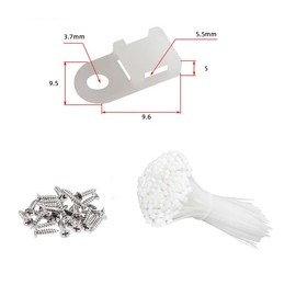 60 Set Cable Zip Tie Mounts Kit with 6" Zip Ties, White Cable Tie Base and Tapping Screw - Wire Cable Clips Organizer Holders Clamps