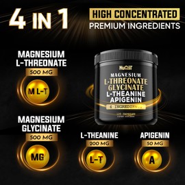 Magnesium L-Threonate Capsules 500mg Magnesium Glycinate 500mg & More Supplement - 120 Capsules - Impressive Benefits for Support Positive Mood, Muscle Growth, Immune System, Brain Health & Focus