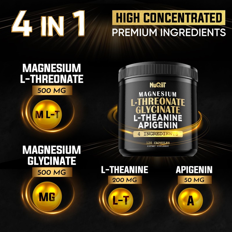 Magnesium L-Threonate Capsules 500mg Magnesium Glycinate 500mg & More Supplement