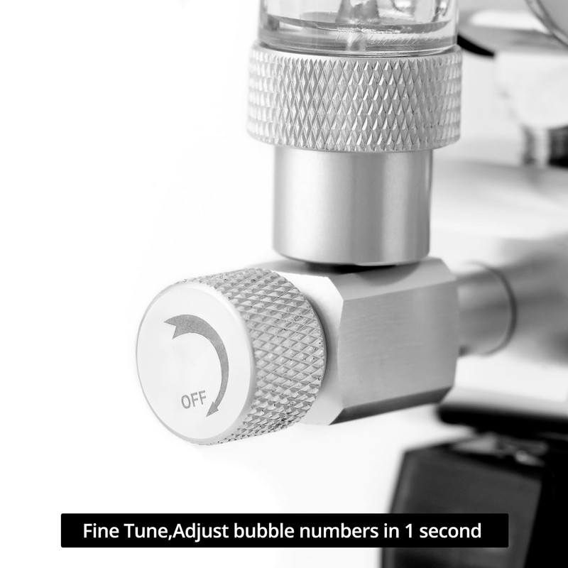 QWORK® Aquarium CO2 Pressure Reducer Dual Gauge Display with Bubble