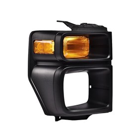 G-PLUS Headlight Trim Bezel with Parking Turn Signal Light Compatible With 08-14 Ford E150/08-14 Ford E250/08-19 Ford E350 (Passenger Side (Right))
