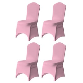 Trimming Shop Chair Cover Spandex Polyester Stretch Fabric Dining Slipcovers Washable & Removable Protective Wedding Chair Cover for Wedding Banquets Ceremony & Hotel Dinner (Baby Pink, Pack of 4)