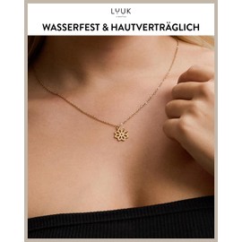 LUUK LIFESTYLE Delicate Necklace with Pendant Made of Waterproof Stainless Steel, Gift for Women, Modern Jewellery Design, in Silver, Gold and Rose, Stainless Steel