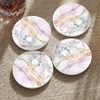HAOCOO Coasters Stylish Ceramic Marble Pattern Cork Back Round Set