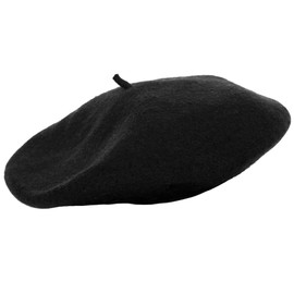 Skeleteen Black French Style Beret - Women's Classic Beret Hat For Casual Use - 1 Piece