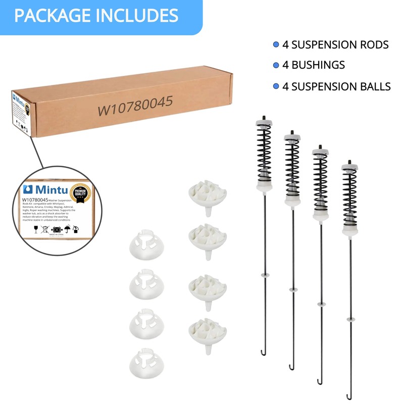 W10780045 Washer Suspension Rod Kit – Compatible with Whirlpool Amana