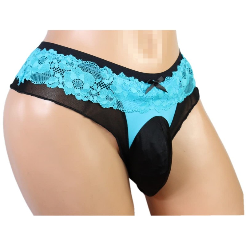 aishani Men's lace Underwear Bikini Briefs Panties stitched comfy pouch