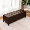 Joveco Storage Ottoman Bench, 51 Inch Leather Tufted Bench for