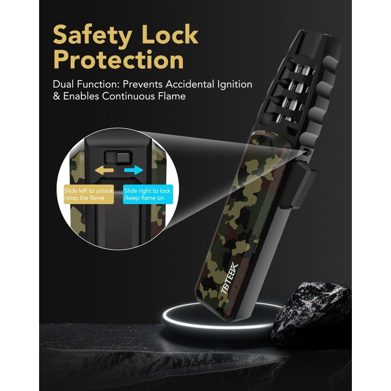 TBTeek Butane Torch Lighter - Adjustable Jet Flame Lighter, Blow